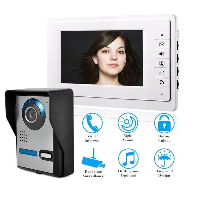 Wired Video Doorbell Phone Rainproof Call Panel IR Camera