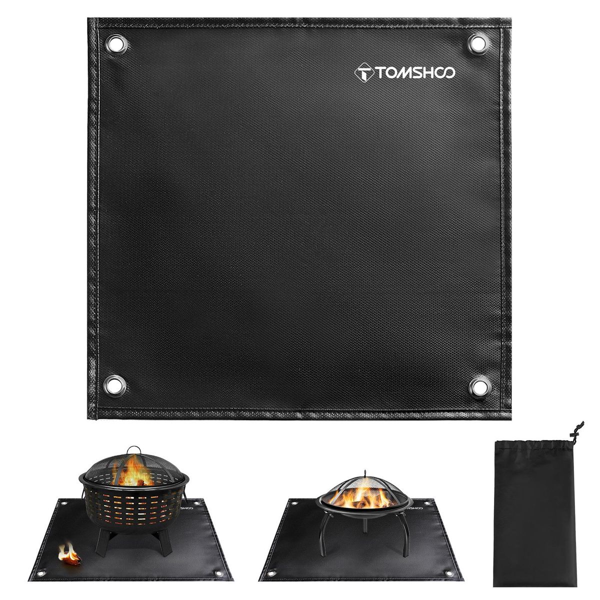 TOMSHOO Under Grill Mat Fire Pit Deck Patio Ember Mat Fireproof Mat Grill Pad for Fire Pit for Outdoor Camping Gas Stove Outdoor Wood Burning Stove BBQ Grills