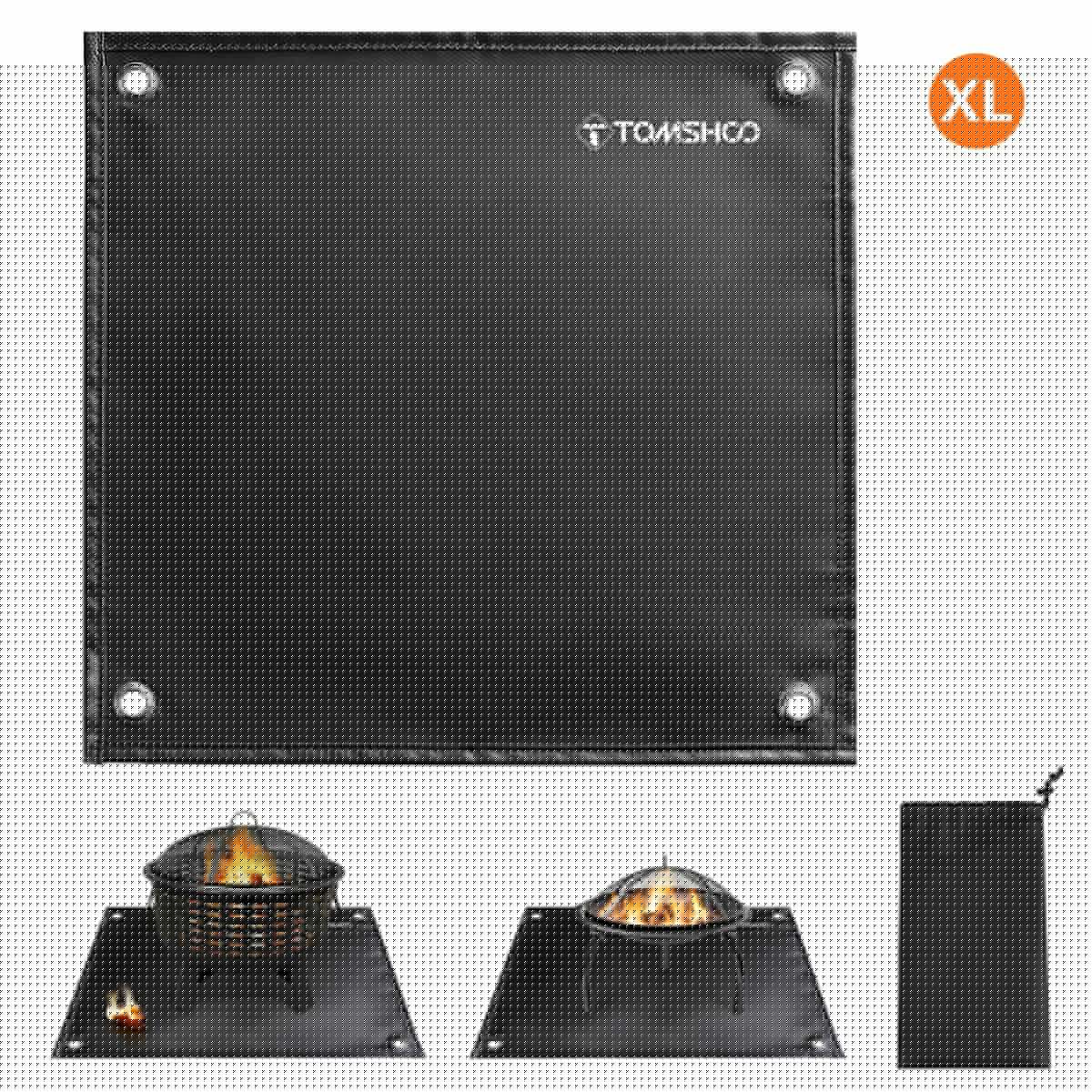 TOMSHOO Under Grill Mat Fire Pit Deck Patio Ember Mat Fireproof Mat Grill Pad for Fire Pit for Outdoor Camping Gas Stove Outdoor Wood Burning Stove BBQ Grills