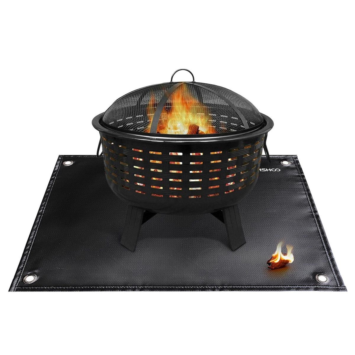 TOMSHOO Under Grill Mat Fire Pit Deck Patio Ember Mat Fireproof Mat Grill Pad for Fire Pit for Outdoor Camping Gas Stove Outdoor Wood Burning Stove BBQ Grills