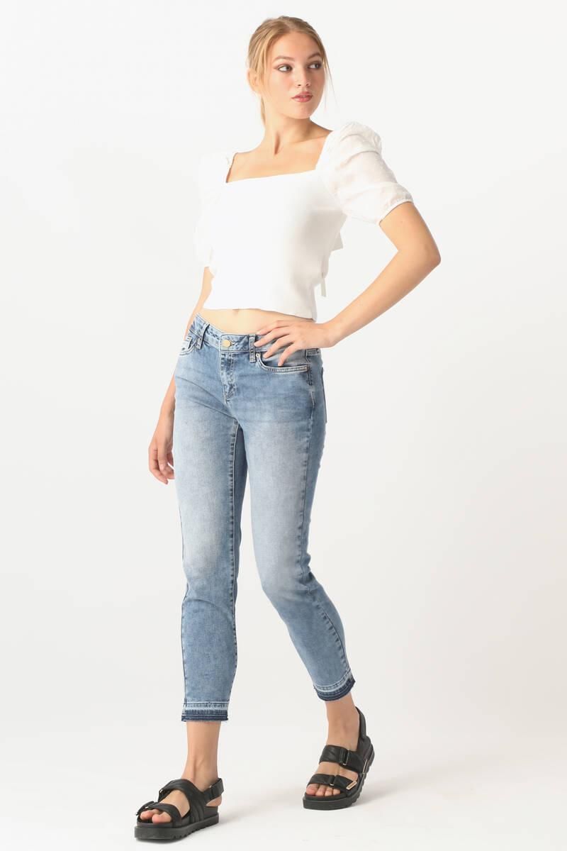 Women's Patterned Slim Fit Jean Trousers