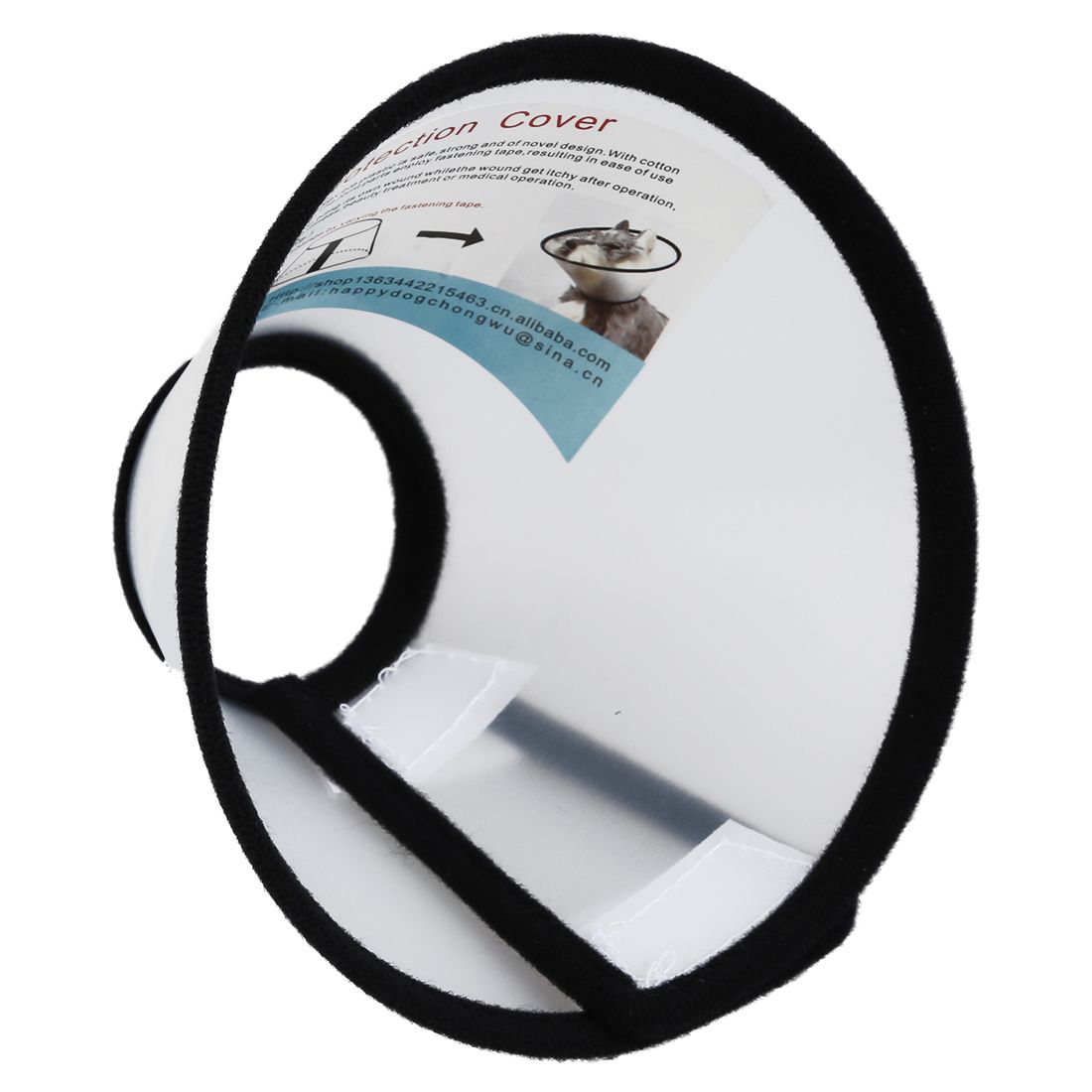 Elizabethan Pet Wound Healing Cone E- Collar White With