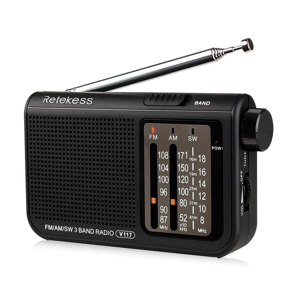 Retekess V-117 FM AM SW 3 Band Radio Powered Operated By 2 AA Transistor Radio Jack Emergency Radio Receiver Portable Radio Station