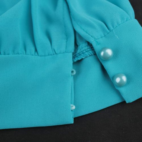 Women Loose Long Sleeve Wide Leg Jumpsuit Blue