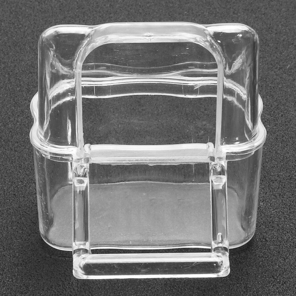 2 Pcs Bird Food Feeder Acrylic Clear Bowl Feeding Box Parrot Pigeon Cage
