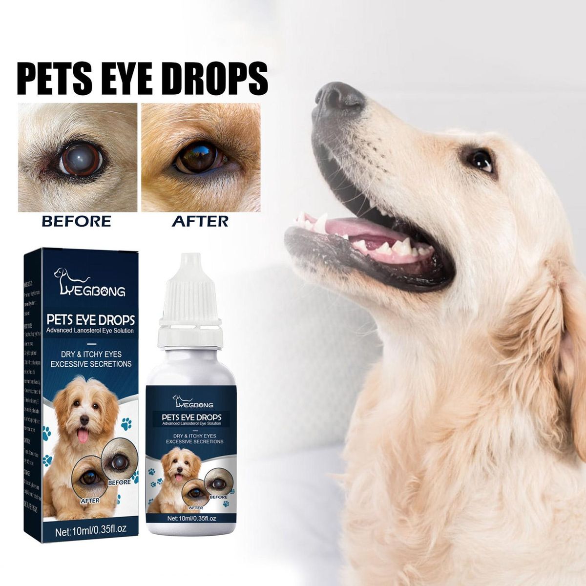 10ml Pet Eye Drops Dog Allergy Symptoms Eye Wash Drops