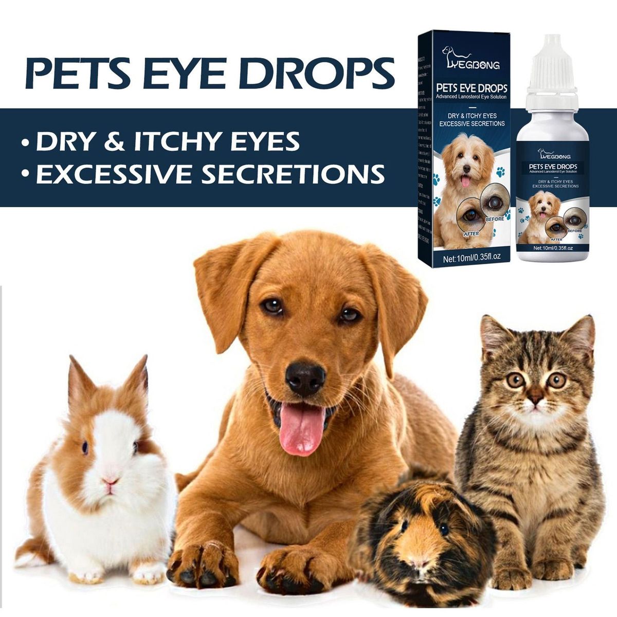 10ml Pet Eye Drops Dog Allergy Symptoms Eye Wash Drops