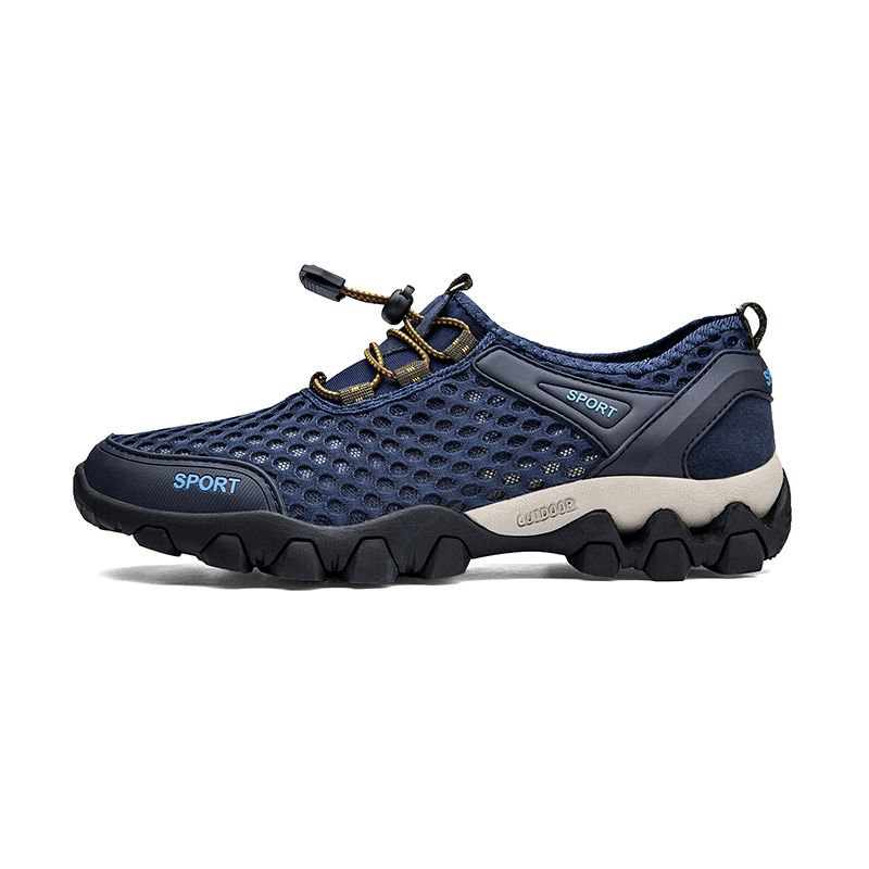 Outdoor Hiking Shoes For Men Breathable Mesh Footwear Blue
