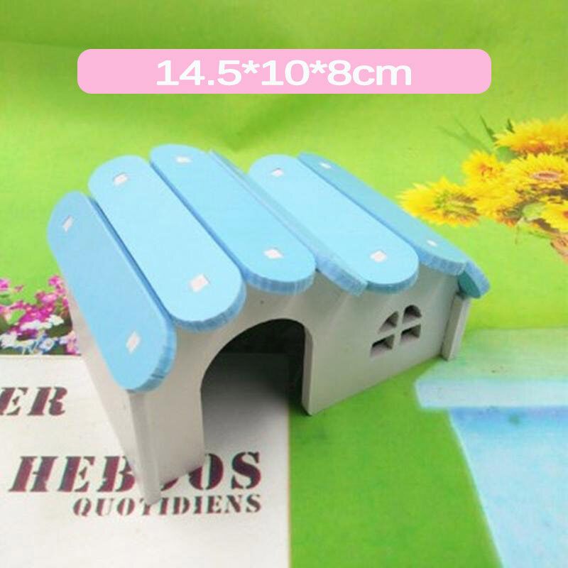 Hamster Guinea Pig House Bed Nest Multicolor Small Animal Castle Wood ToysF/ DIY Arch Bridge 14.5*10*8cm PINK