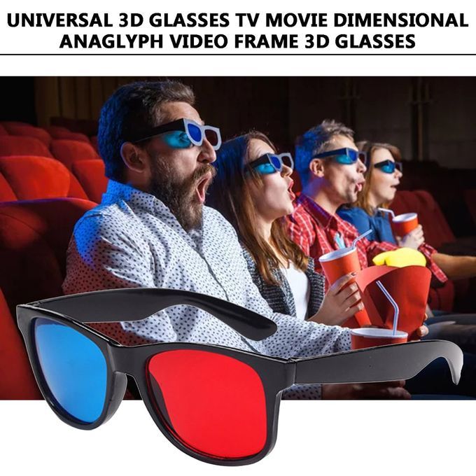 Universal 3D Glasses TV Movie Dimensional Anaglyph Video Frame-blue&white-