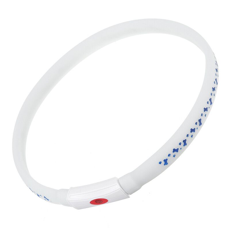 USB 70cm 3 Modes LED Pet Collar Rechargeable RGB Waterproof Cuttable Safety Night Light Advanced Glow Necklace Flash Luminous For Pet Dogs Cats
