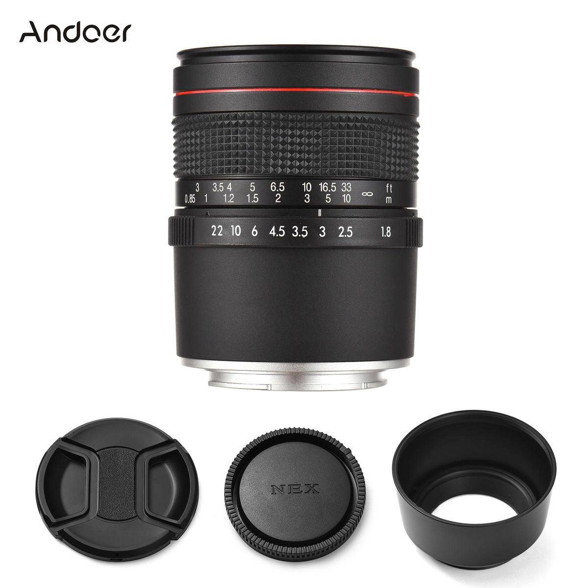 Andoer 85mm F1.8 Medium Telephoto Camera Lens Large Aperture Full Frame Portrait Lens Manual Focus Replacement for Sony A7/A7II/A7III/A7R/A7RII/A7RIII/A7SII/A9/A6400/ A6500/A6300/A6000/A5100 E-Mount Cameras