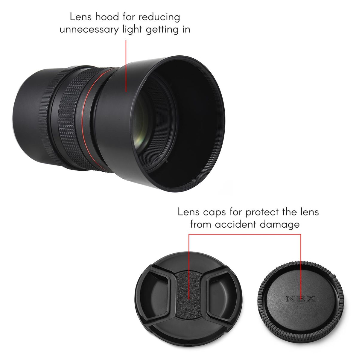 Andoer 85mm F1.8 Medium Telephoto Camera Lens Large Aperture Full Frame Portrait Lens Manual Focus Replacement for Sony A7/A7II/A7III/A7R/A7RII/A7RIII/A7SII/A9/A6400/ A6500/A6300/A6000/A5100 E-Mount Cameras