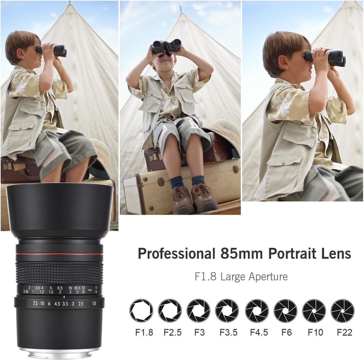 Andoer 85mm F1.8 Medium Telephoto Camera Lens Large Aperture Full Frame Portrait Lens Manual Focus Replacement for Sony A7/A7II/A7III/A7R/A7RII/A7RIII/A7SII/A9/A6400/ A6500/A6300/A6000/A5100 E-Mount Cameras