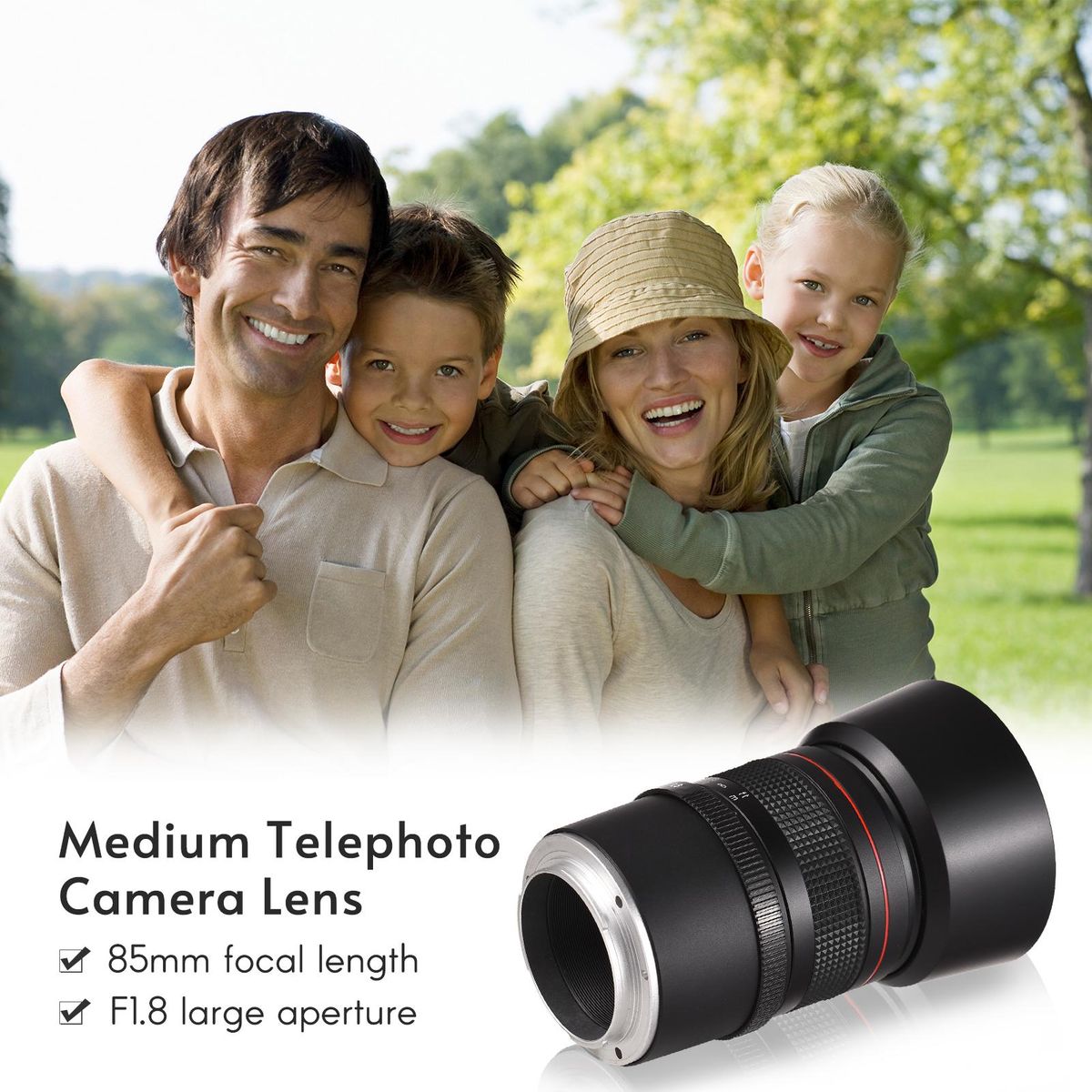 Andoer 85mm F1.8 Medium Telephoto Camera Lens Large Aperture Full Frame Portrait Lens Manual Focus Replacement for Sony A7/A7II/A7III/A7R/A7RII/A7RIII/A7SII/A9/A6400/ A6500/A6300/A6000/A5100 E-Mount Cameras