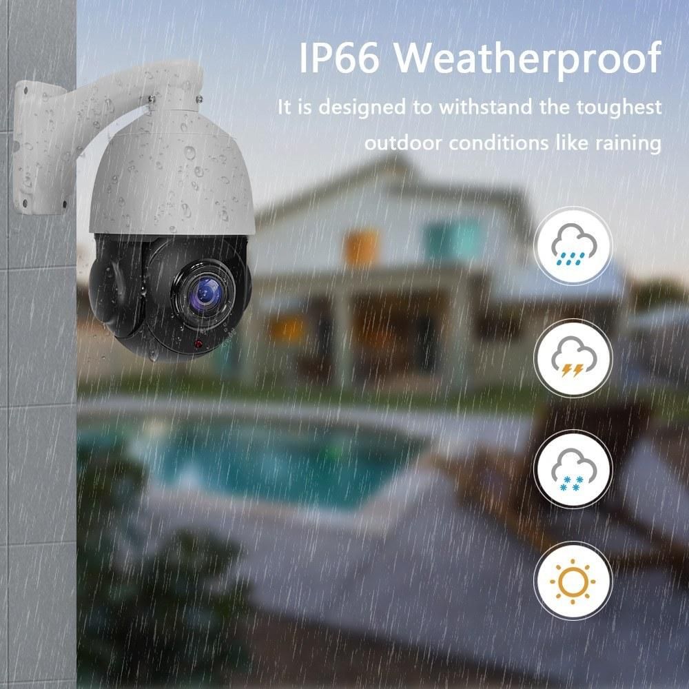 PTZ Camera Outdoor 2MP Security POE Camera, IR Night Vision,360° Panoramic View, Pan Tilt 18X Optical Zoom,IP66 Waterproof