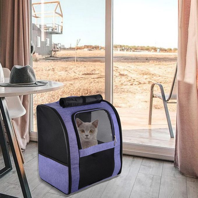 Folding Pet Dog Cat Carrier Backpack Small Animal Puppy Purple L