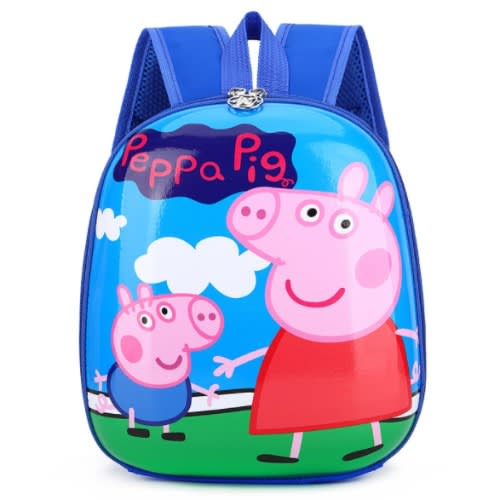 Cute Peppa Hard Shell Kids Kindergarten School Bag Backpack -small-12inches -blue.
