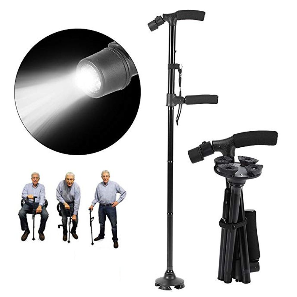Led Lights Trekking Poles Double Handle Walking Sticking