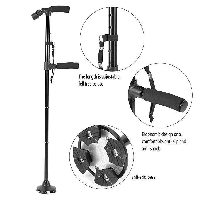 Led Lights Trekking Poles Double Handle Walking Sticking