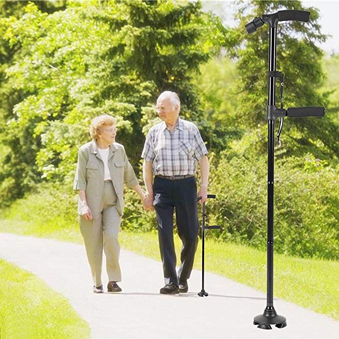 Led Lights Trekking Poles Double Handle Walking Sticking