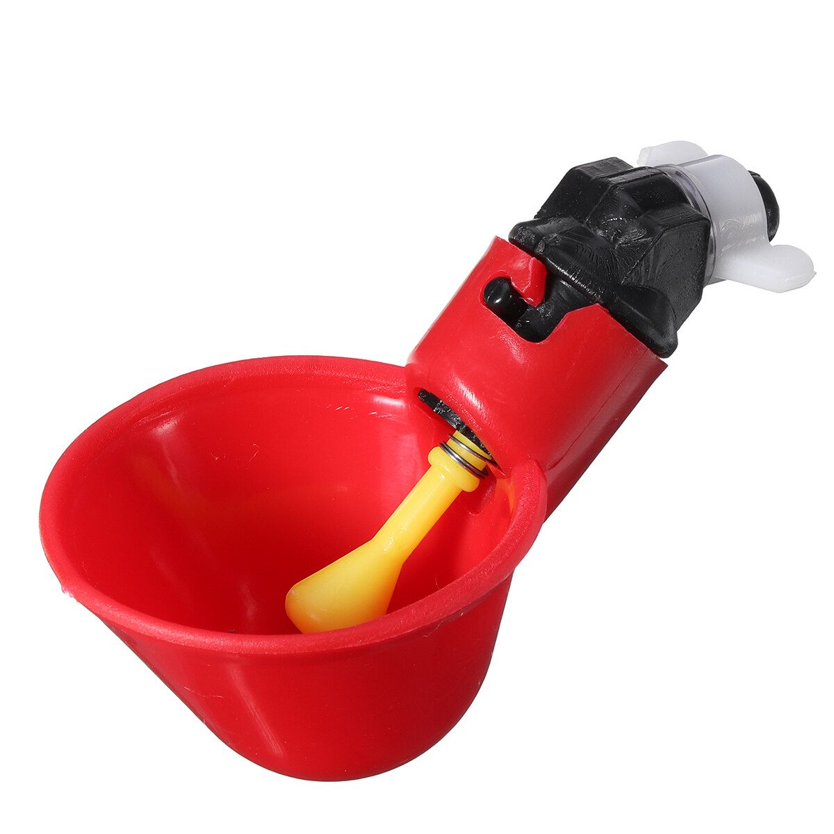 5pcs/Lot Plastic Automatic Chicken Quail Drinker Waterer Bowl With Yellow Farm Poultry Drinking Water System Feeder With Screw