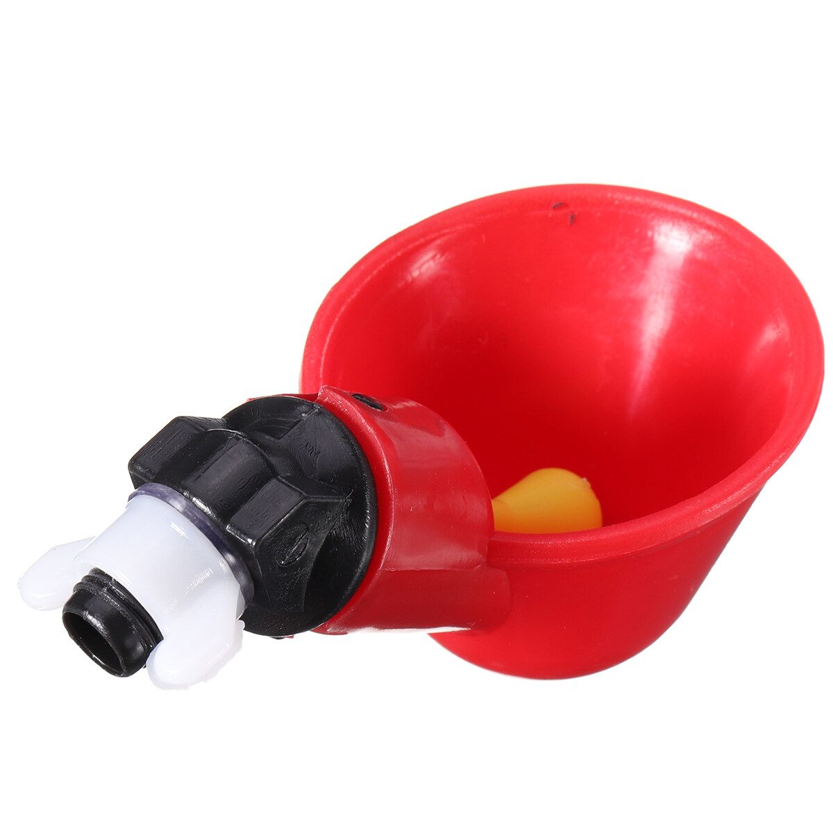 5pcs/Lot Plastic Automatic Chicken Quail Drinker Waterer Bowl With Yellow Farm Poultry Drinking Water System Feeder With Screw