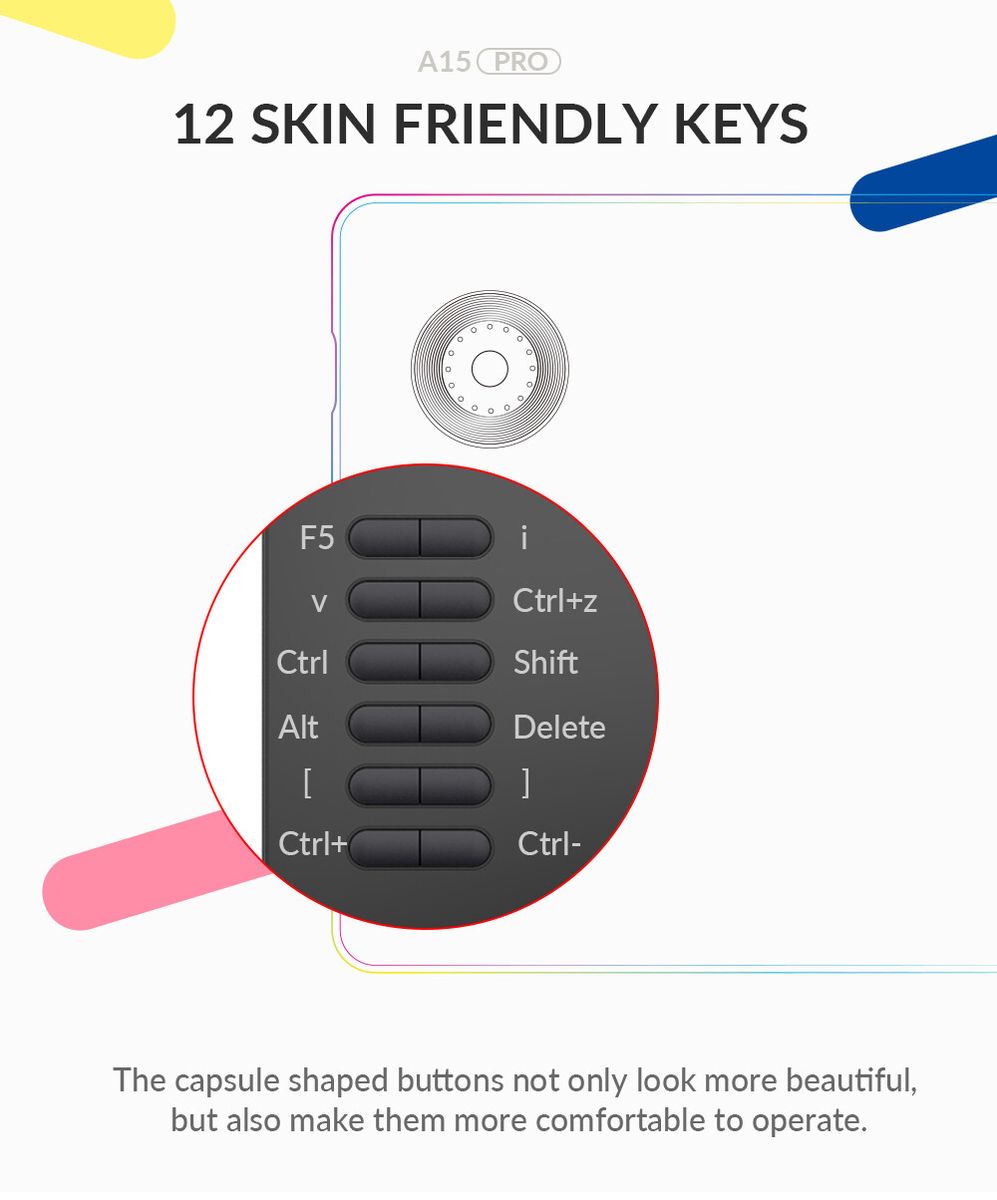 VEIKK A15 Pro Graphic Tablet Of 10 X 6 Inch Digital Drawing Tablet With 12 Keys And Scroll Wheel For PC Laptop Red