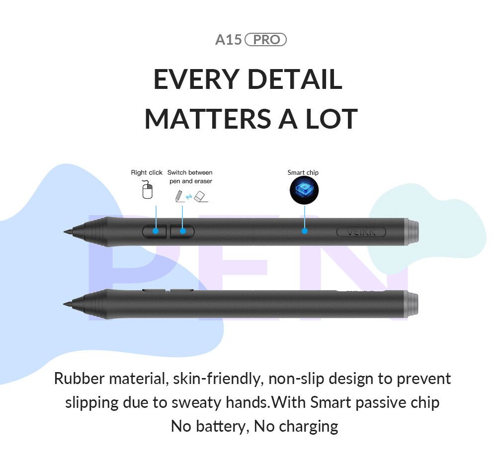 VEIKK A15 Pro Graphic Tablet Of 10 X 6 Inch Digital Drawing Tablet With 12 Keys And Scroll Wheel For PC Laptop Red