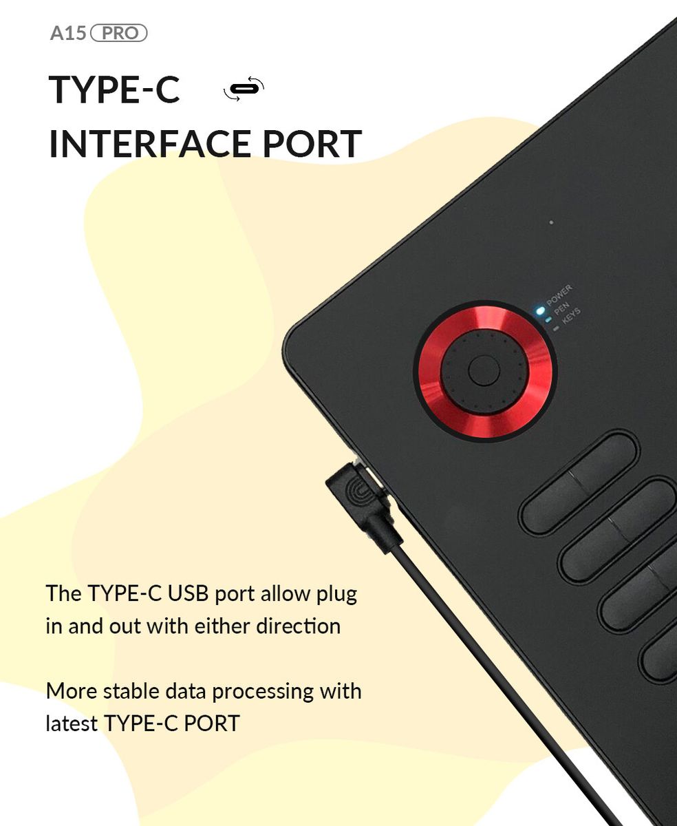 VEIKK A15 Pro Graphic Tablet Of 10 X 6 Inch Digital Drawing Tablet With 12 Keys And Scroll Wheel For PC Laptop Red