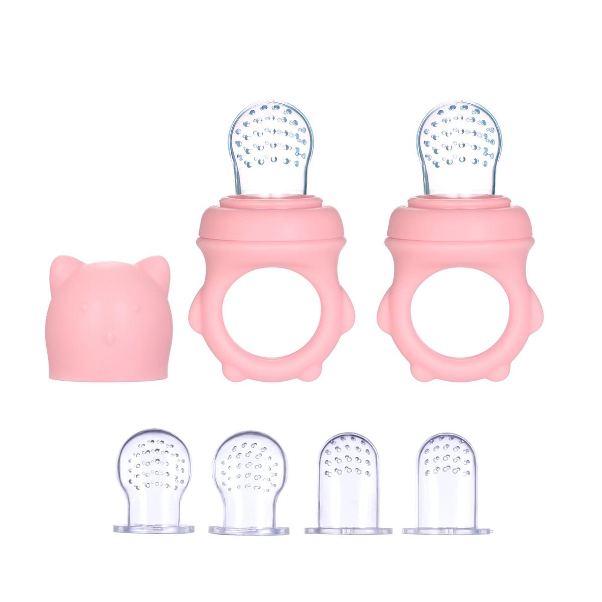 Baby Food Feeder Fruit Feeder Pacifiers for Teething Relief with S/M/L 3 Size Silicone Pacifiers for Infants, Pack of 2pcs