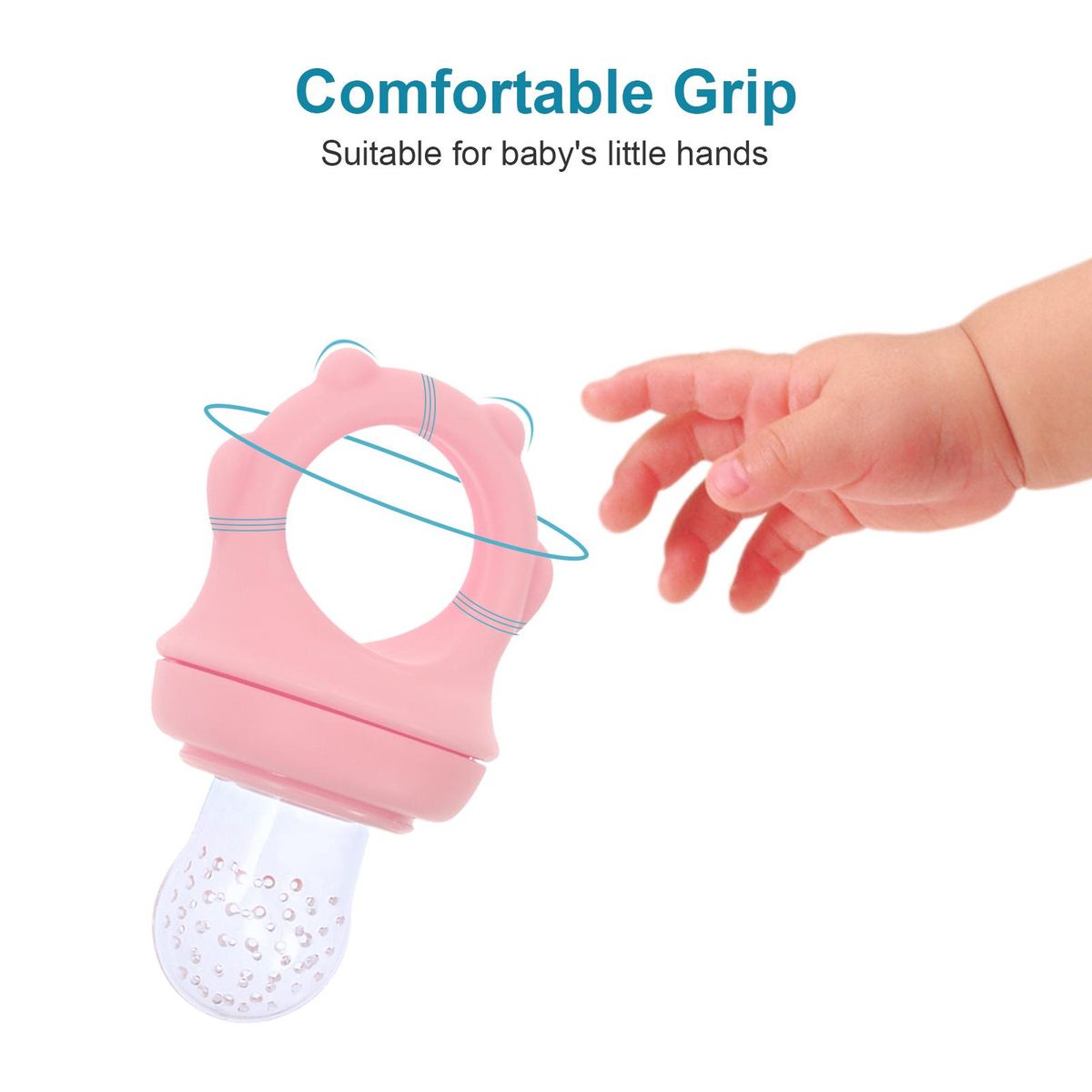 Baby Food Feeder Fruit Feeder Pacifiers for Teething Relief with S/M/L 3 Size Silicone Pacifiers for Infants, Pack of 2pcs