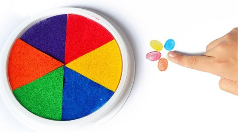 Funny 6 Colors Ink Pad Stamp DIY Finger Painting Craft Cardmaking For 0-12 Months Kids Toy Kids Montessori Drawing Baby Toys