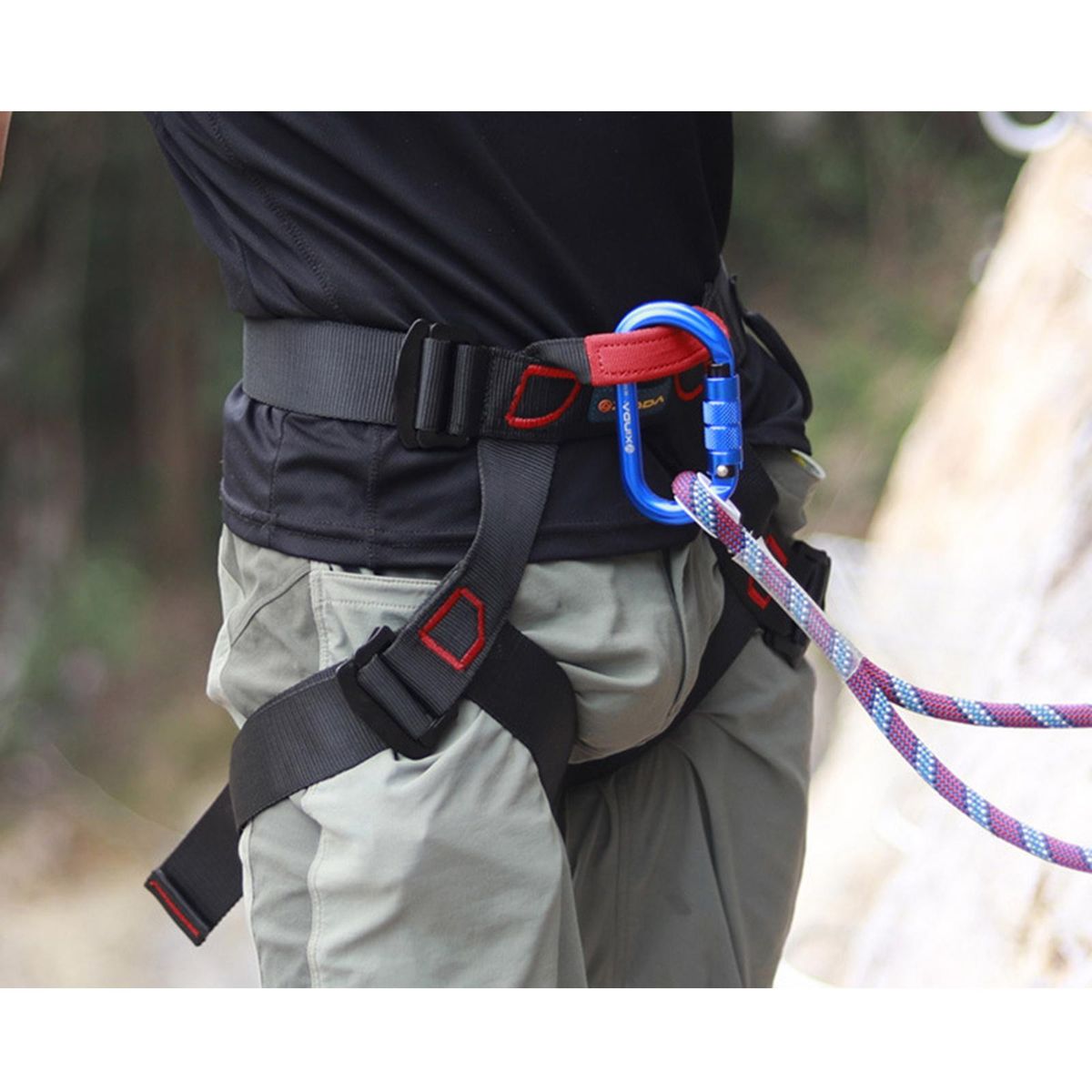 Thick Climbing Harness Waist Safety Harness Belt, Black