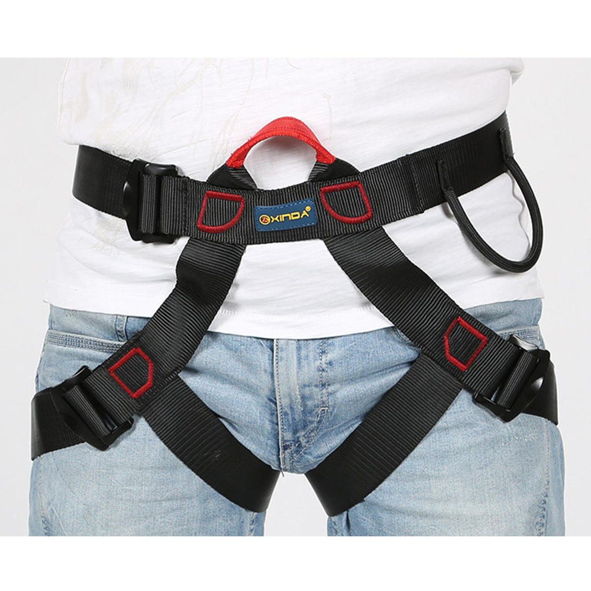 Thick Climbing Harness Waist Safety Harness Belt, Black