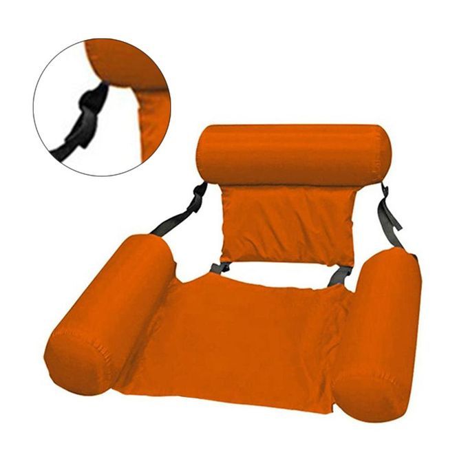 Pool Swimming Floating Chair Inflatable Water Float Hammock Orange