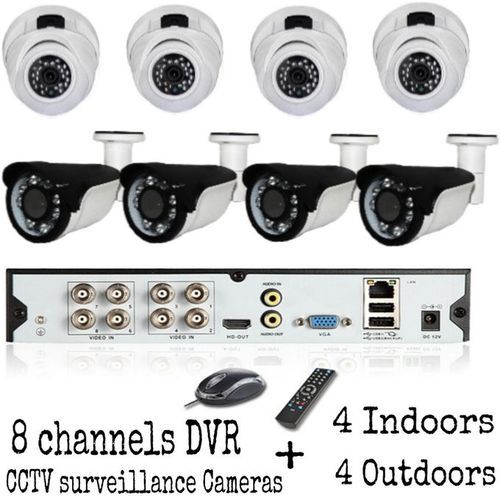 8CHANNELS AHD 5in1 DVR WITH 4 INDOORS & 4 OUTDOORS CCTV