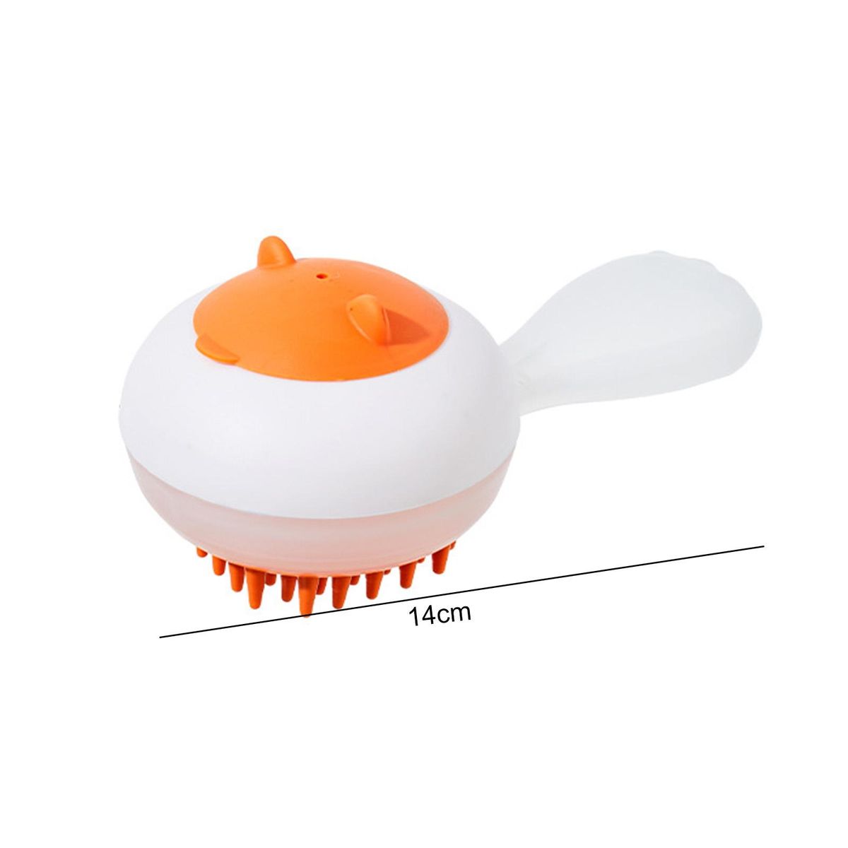 Pet Brush with Soap Dispenser Shampoo Container Pet Brush Orange