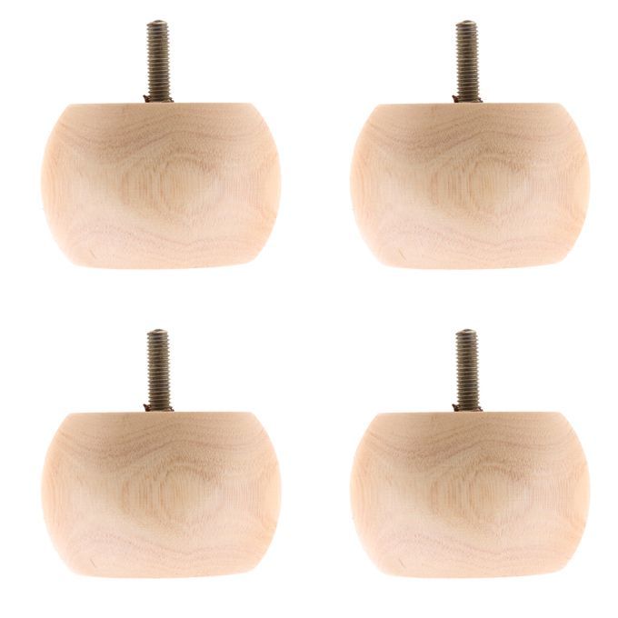 4 Pieces Wood Furniture Legs Feet Couch Sofa Cabinet Drum Wood