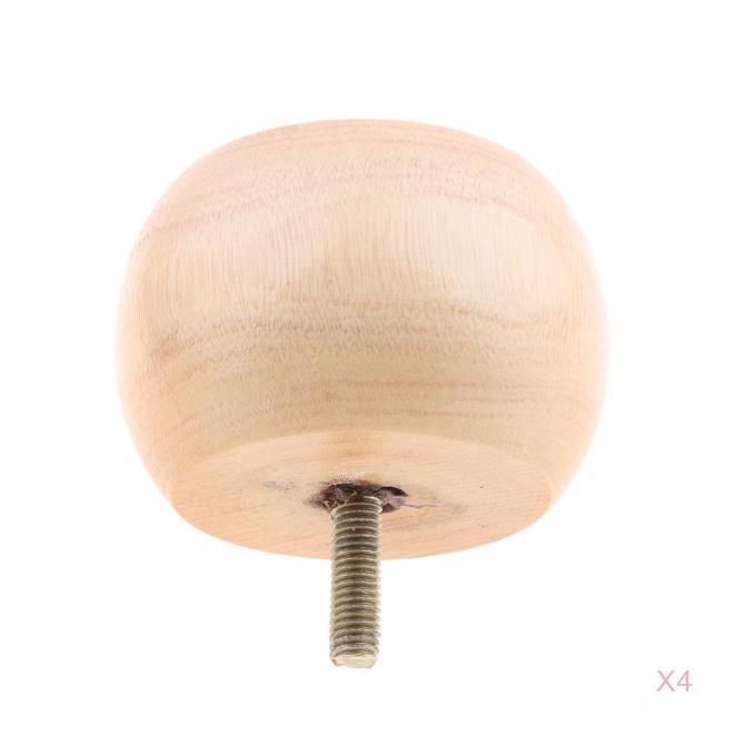 4 Pieces Wood Furniture Legs Feet Couch Sofa Cabinet Drum Wood