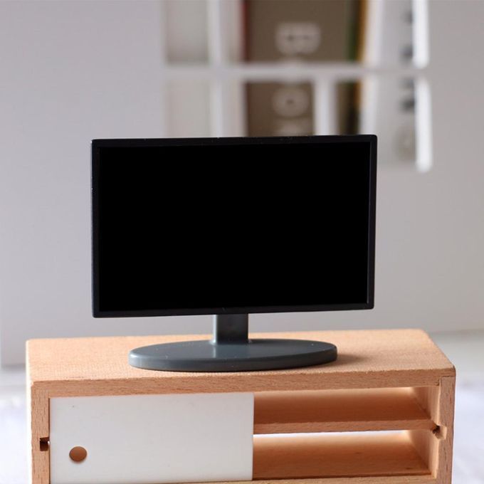 Television + TV Stand For 1/12 1/6 Dollhouse Mini Living Room