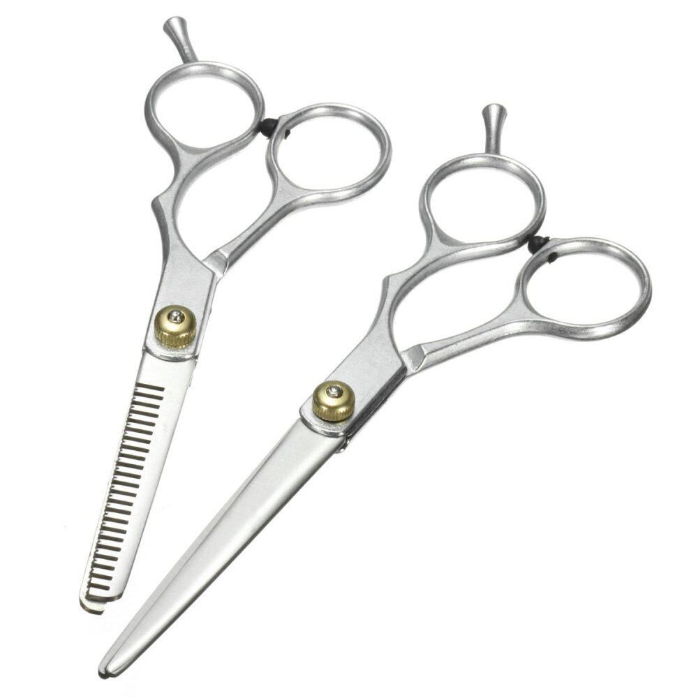 2pcs Professional Pet Dog Cat Grooming Hair +Thinning Set Scissors Shears
