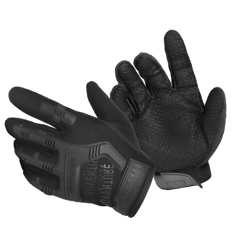 Autumn Winter Outdoor Camping Military Tactical Gloves Sports Training Gloves Hiking Full Finger Gloves Hunting CS Cycling Gloves - Black