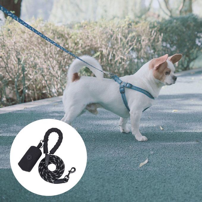 Small Large Dog Walking Leash Running Pet Dog Lead With Foam Black
