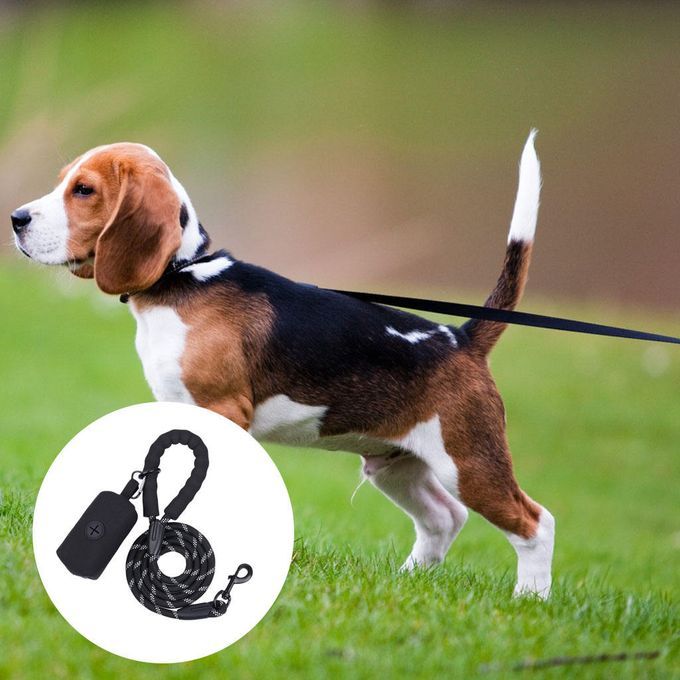 Small Large Dog Walking Leash Running Pet Dog Lead With Foam Black