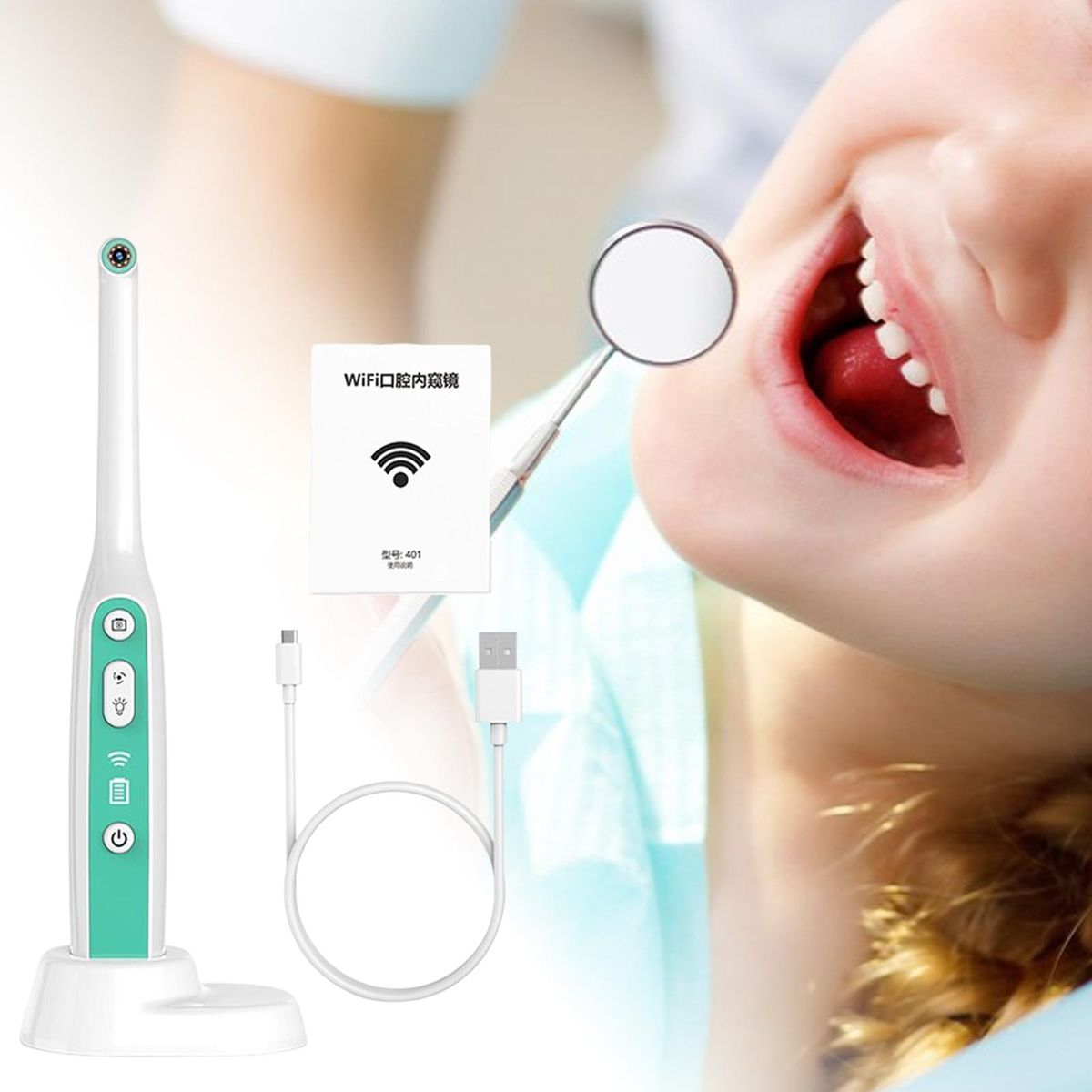 Wireless Intraoral Camera Rechargeable IP67 Waterproof With Indicator
