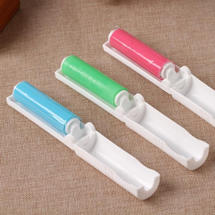 Portable foldable washable dust removal roller sticky hair device clothes sticky dust brush can be recycled blue