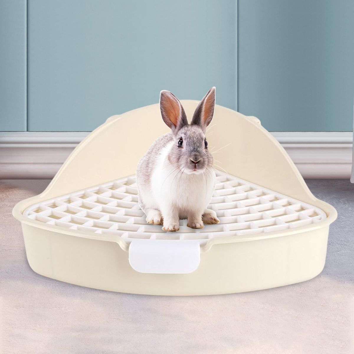 Rabbit Litter Box Toilet Pet Pan Trainer For Bunny Ferret Cage White