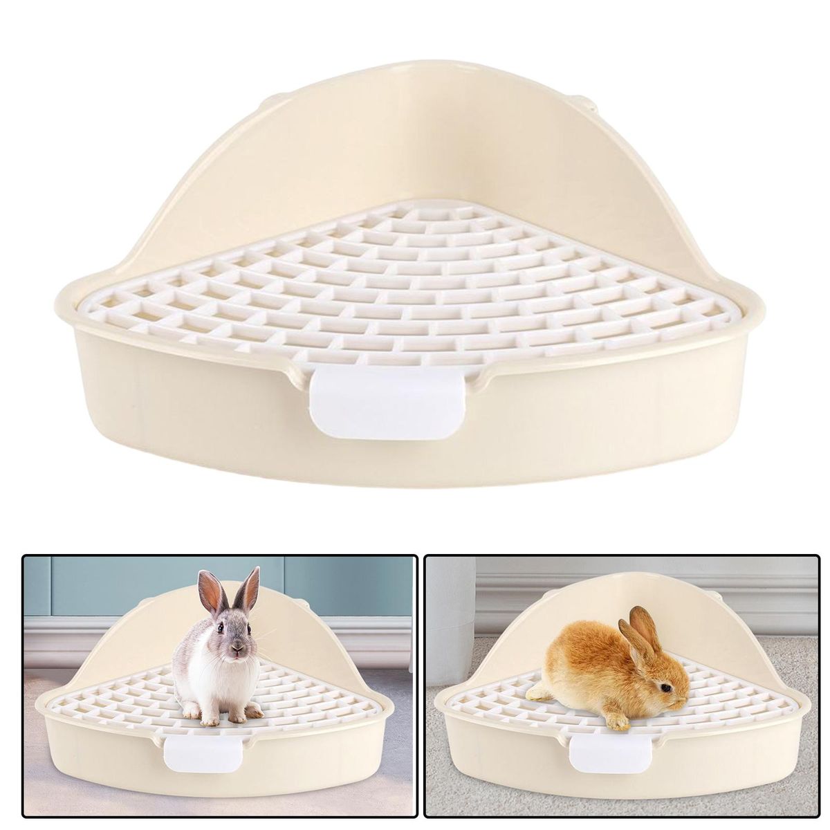 Rabbit Litter Box Toilet Pet Pan Trainer For Bunny Ferret Cage White