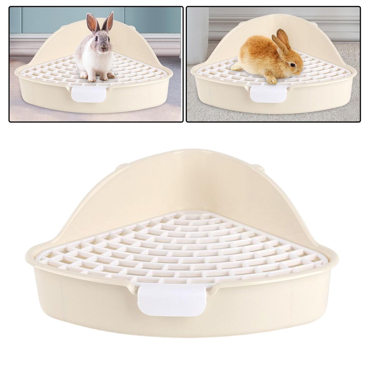 Rabbit Litter Box Toilet Pet Pan Trainer For Bunny Ferret Cage White